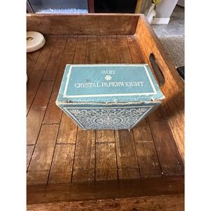 Avon Crystal Paperweight Snowflake Design 24% Lead Crystal Made in France Vintg